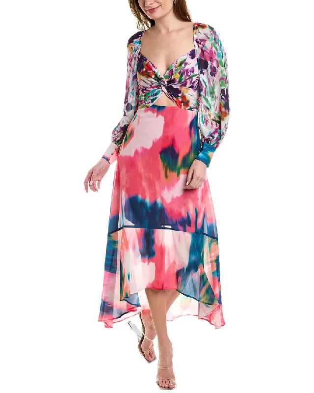 Special Offer One33 Social by Badgley Mischka Flounce Maxi Dress