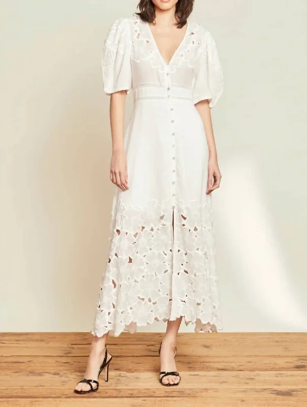 Mother'S Day Special Hope Eyelet Maxi Dress in White