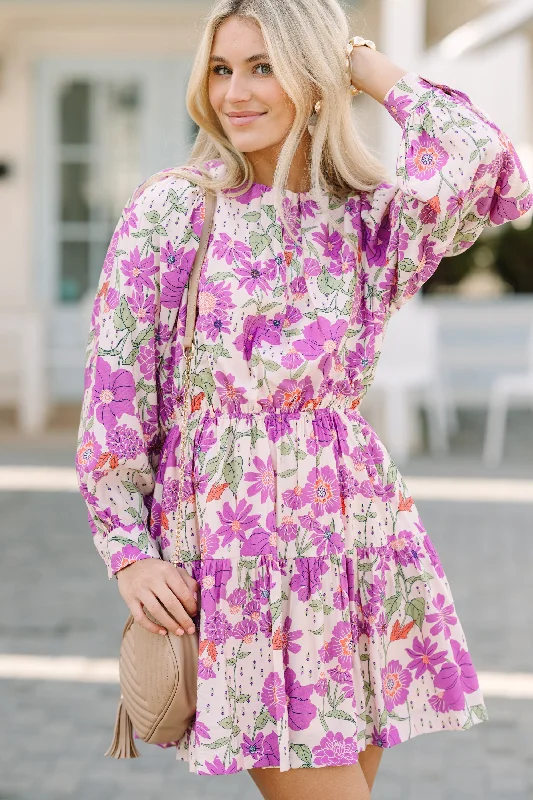 Elevate Your Wardrobe Just Imagine Lilac Purple Floral Dress