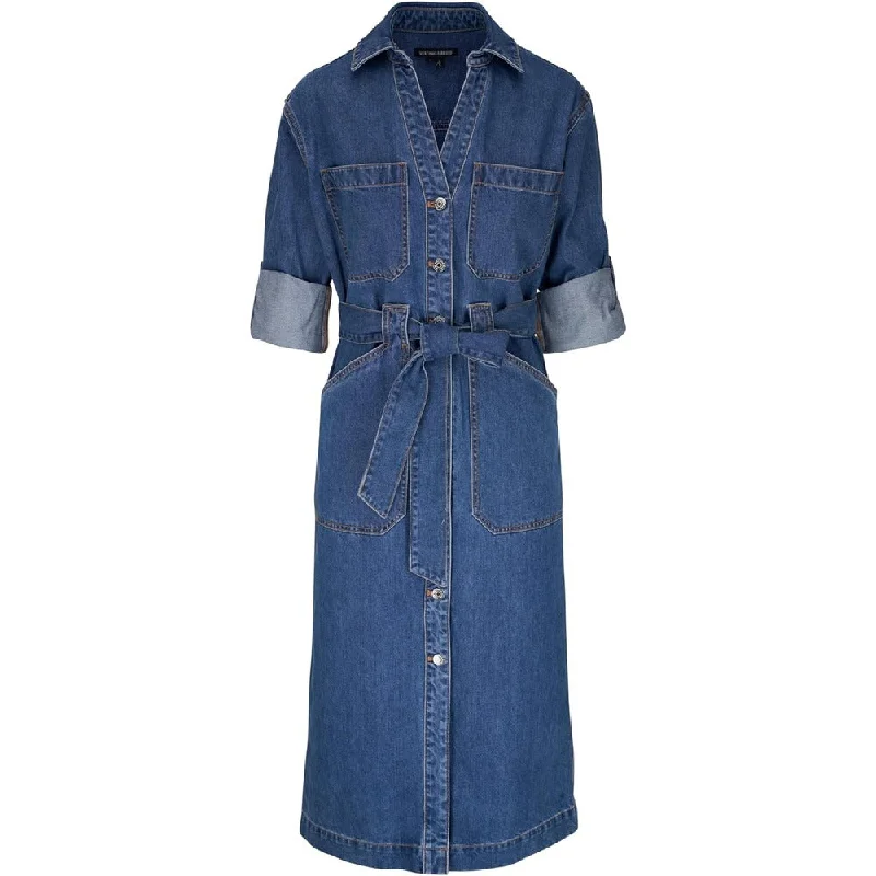 Chic Outfits Veronica Beard Women's Evelyn Denim Belted Midi Dress, Cornflower