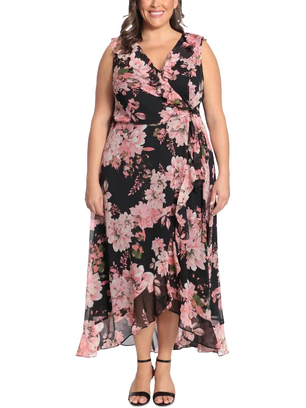 Elevate Your Wardrobe Plus Womens V-Neck Long Maxi Dress