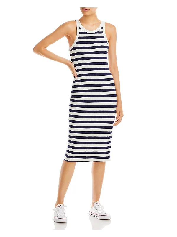 Latest Trends Womens Midi Striped Midi Dress