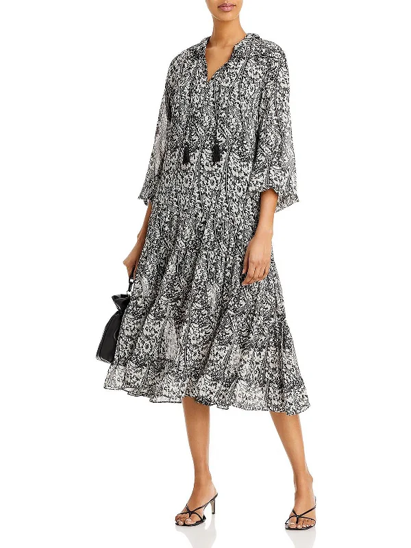 Seasonal Trends Womens Paisley Lined Maxi Dress