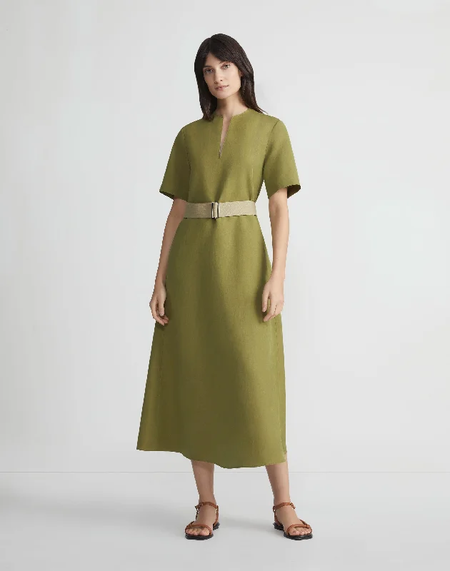 Summer Essentials Silk-Linen Midi Dress