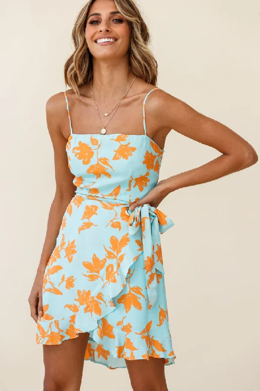 Limited-Time Offer Pepita Cami Strap Wrap Dress Floral Print Mint