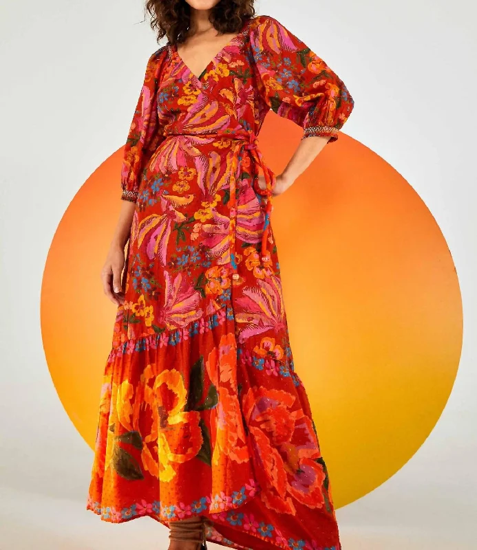 Limited - Time Bundle Spring Bananas Maxi Dress in Red