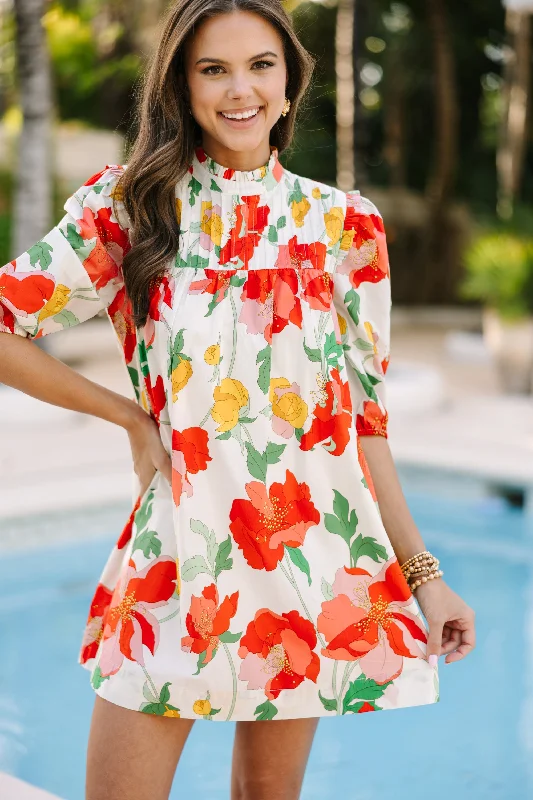 Fashion-Forward Think Of Me Red Floral Dress