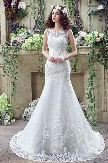 Big Savings On Minimalist Office Styles Timeless Mermaid Lace Wedding Dress Zipper Button Back Sweep Train