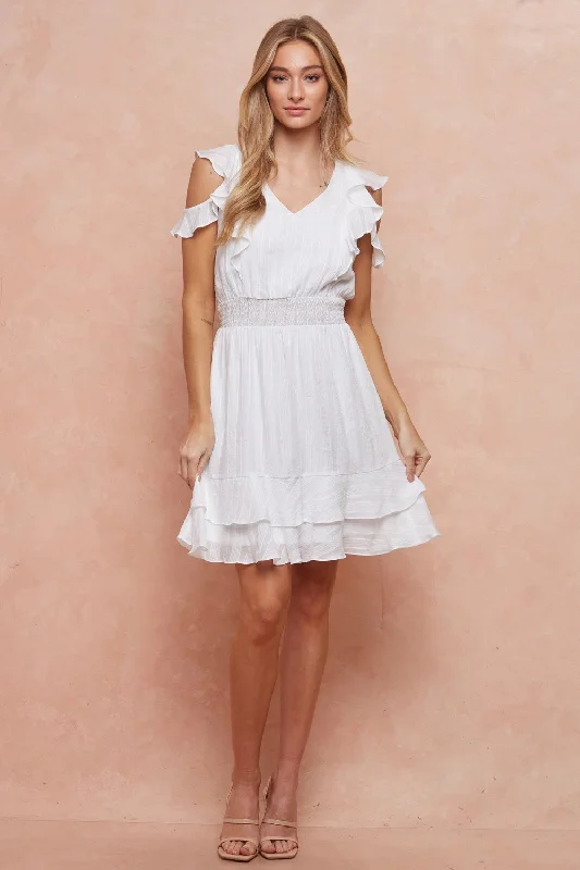 Best Online Boutiques For Women Short Off Shoulder Ruffle Dress
