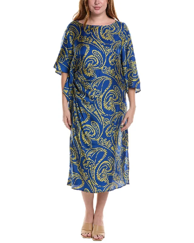 Anniversary Sale Marina Rinaldi Plus Deciso Silk Midi Dress