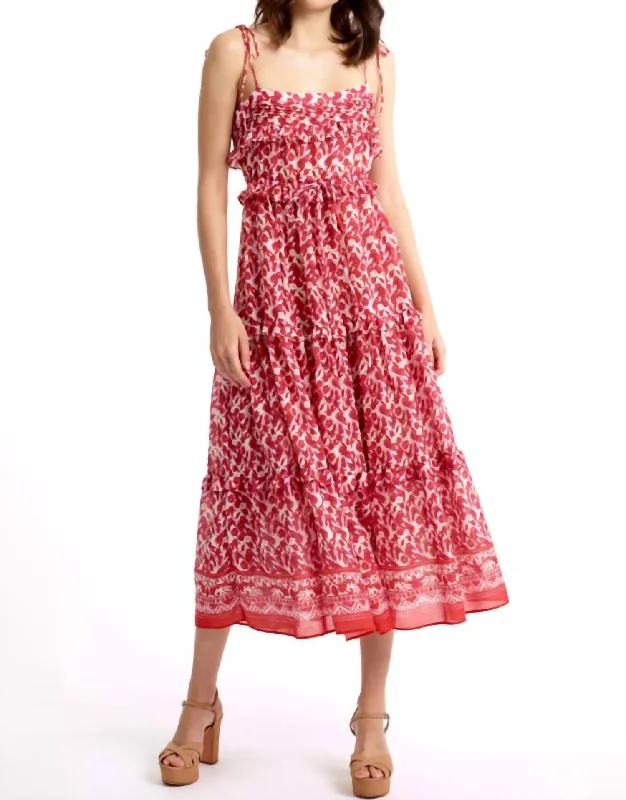 Women's Office Outfit Trim Tie Shoulder Dress In Gooseberry