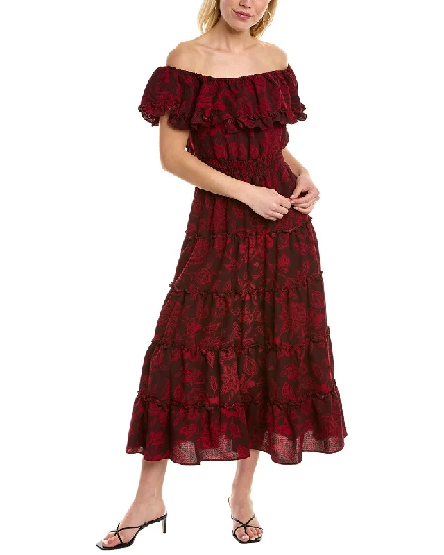 Rustic Countryside Charm Look Vince Camuto Ruffle Top Maxi Dress