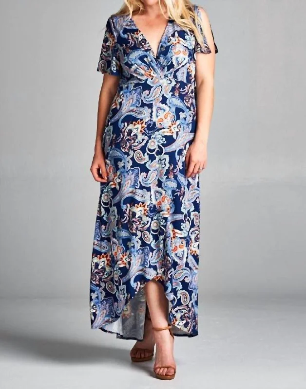 Elevate Your Wardrobe Fiona Maxi Dress in Paisley Blue