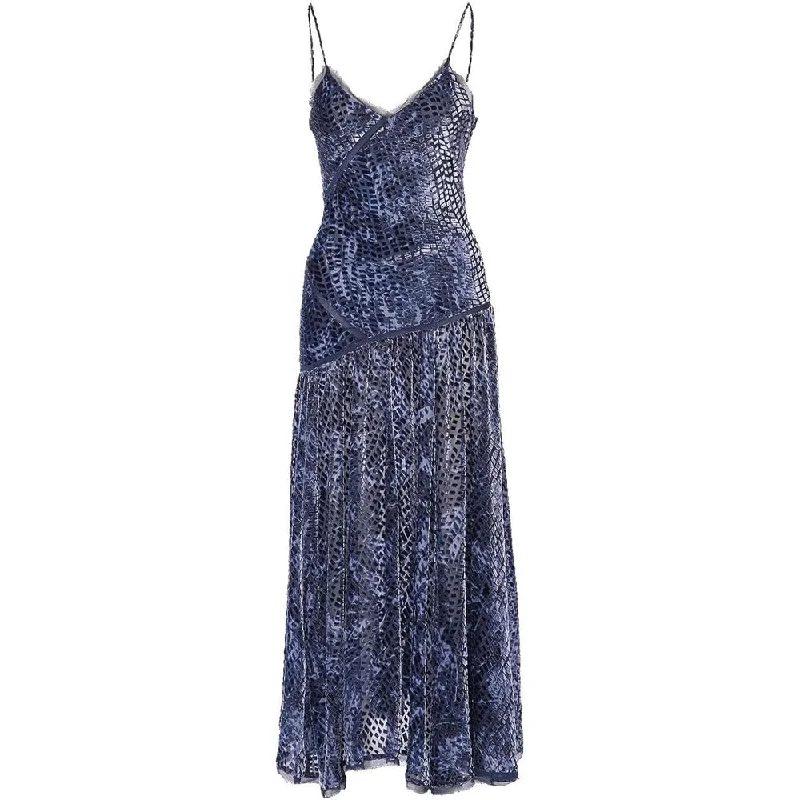 Parisian Effortless Chic Style Ulla Johnson Women's Elodie Blue Marine Velvet Midi Dress