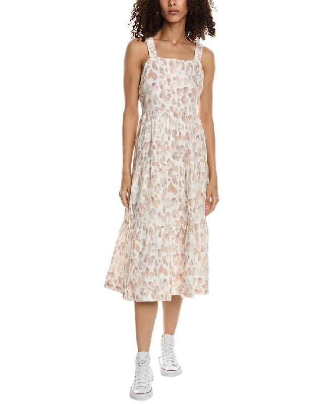 Feminine Soft - Hued Look Bella Dahl Scrunch Strap Tiered Linen Midi Dress