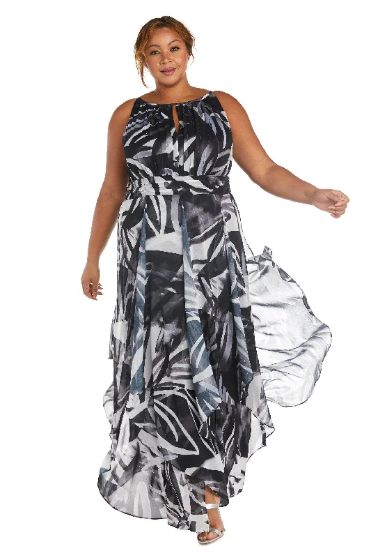 End of Season Sale R&M Richards 7888W Long Plus Size Halter Dress