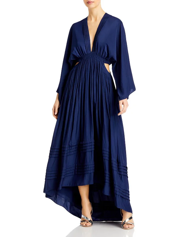 Fashion-Forward Outfits Neena Womens Pleated Plunging Maxi Dress