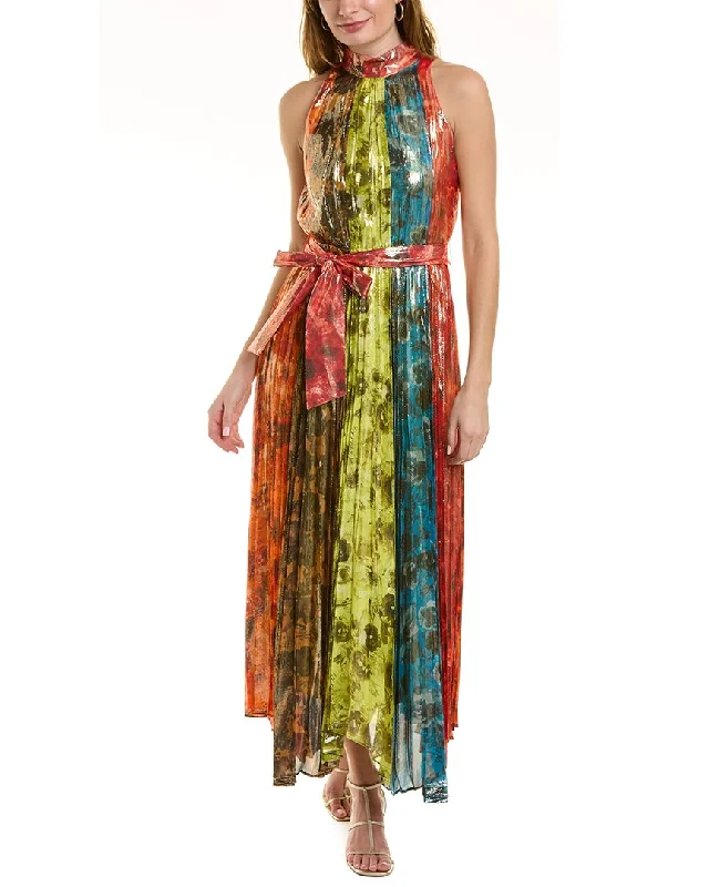 Day-To-Night Styles alice + olivia Mertie Silk-Blend Maxi Dress