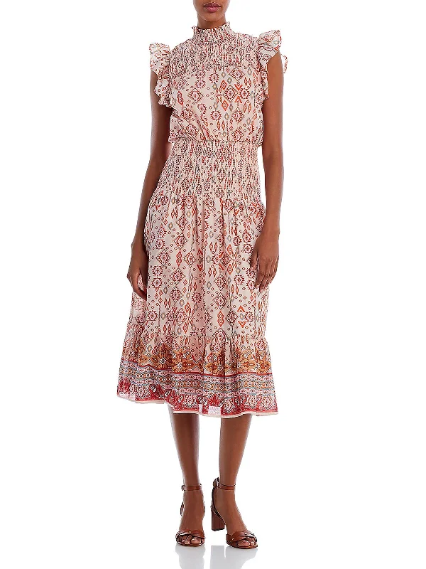 Exclusive Discount Womens Boho Smocked Midi Dress