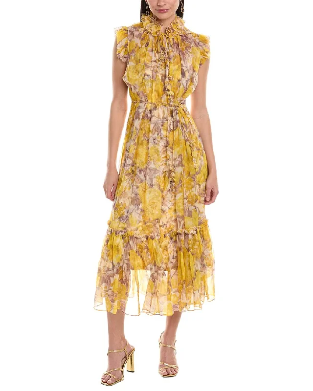 Exclusive Sale Zimmermann High Tide Silk Midi Dress