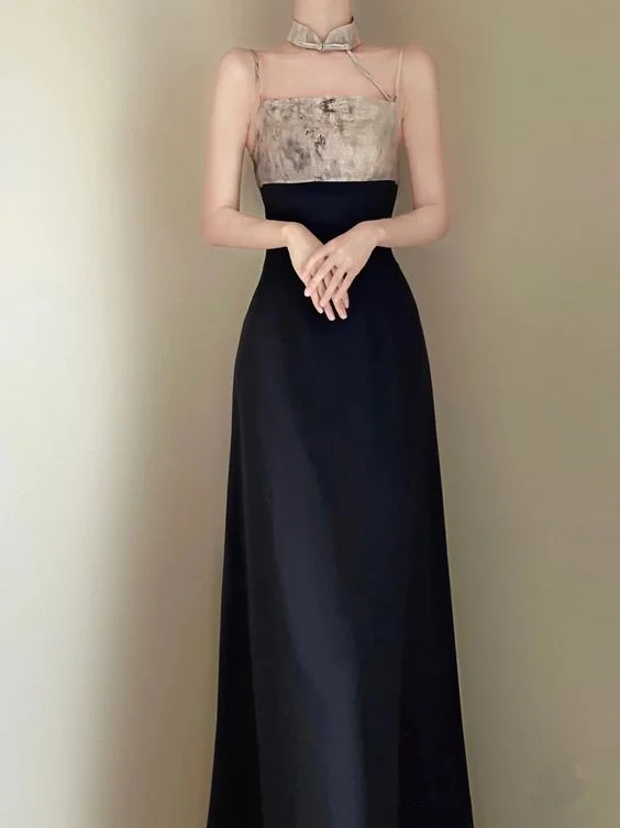 Seasonal Trends Classy A-line Sleeveless Long Prom Dress,Party Gown Y6907