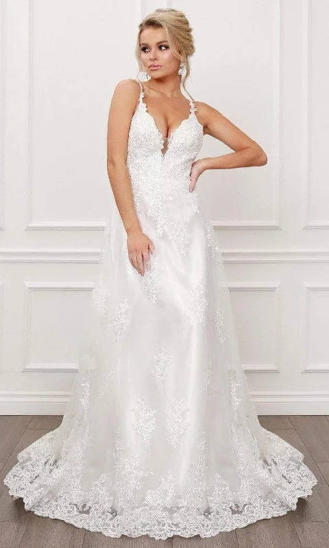 Update With Cottagecore Styles Nox Anabel - C461 Plunging Sweetheart Lace Bridal Gown