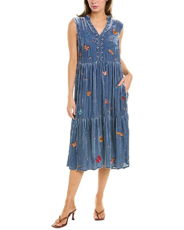 Today Only Johnny Was Monarca Silk-Blend Midi Dress