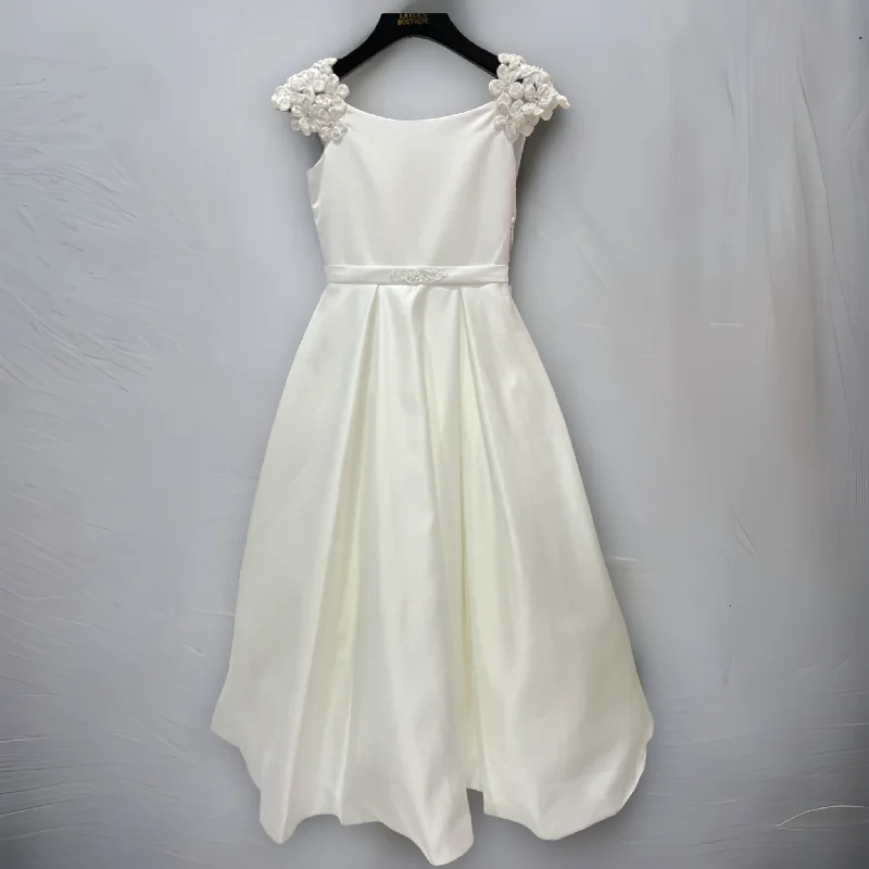 Seasonal Fashion Ivory Pleated Satin Dress