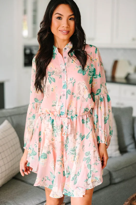 Seasonal Trends Feeling Special Pink Floral Dress