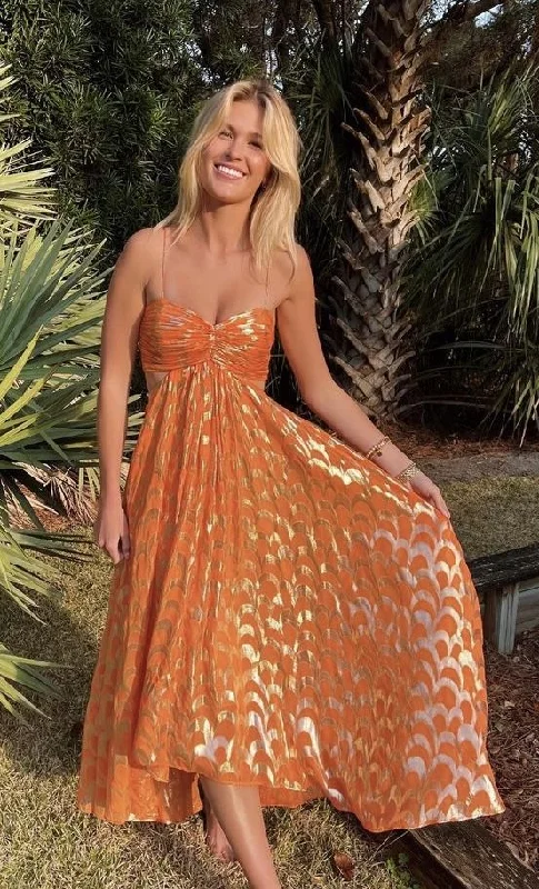 Fashion-Forward New Arrival A-line Orange Prom Dress Fashion Prom Gown Y6380