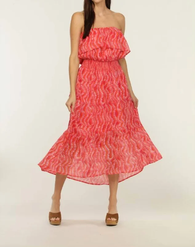 Hollywood Glam Award - Show Style Inca Tube Midi Dress In Pink