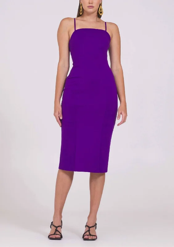 Big Savings On Minimalist Office Styles Zori Ponte Midi Dress In Magenta