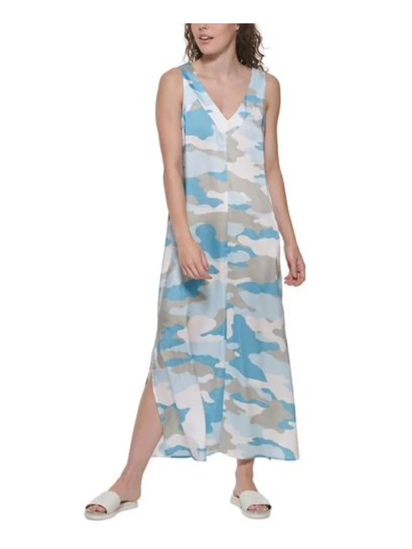 Father'S Day Deals Womens Printed V-Neck Maxi Dress