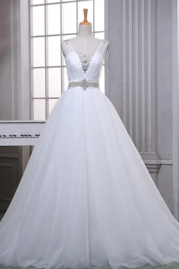 Style Upgrade Ball Gown Floor-Length Sweetheart Beading Corset Back Tulle Dress