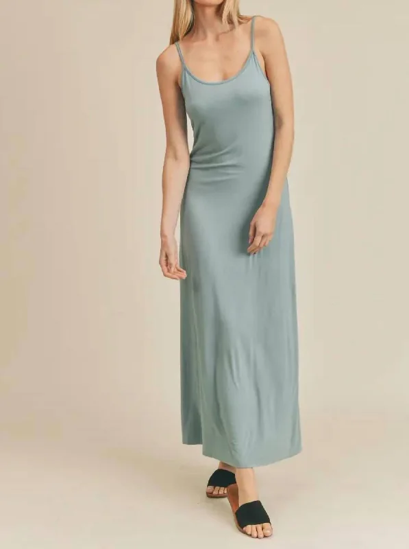 Hot Styles Modal Strappy Open Back Maxi Dress With Lining In Atlantic Blue