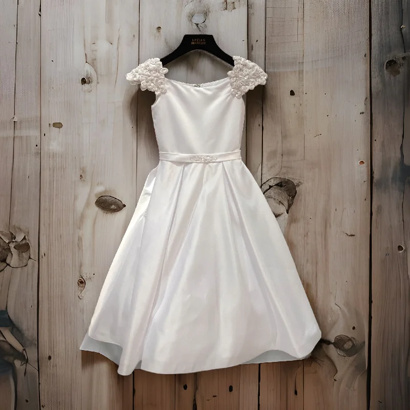 Unbeatable Prices White Pleated Satin Dress