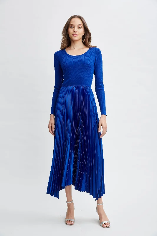 Clearance Event Long Sleeve Knit Pleated Dress