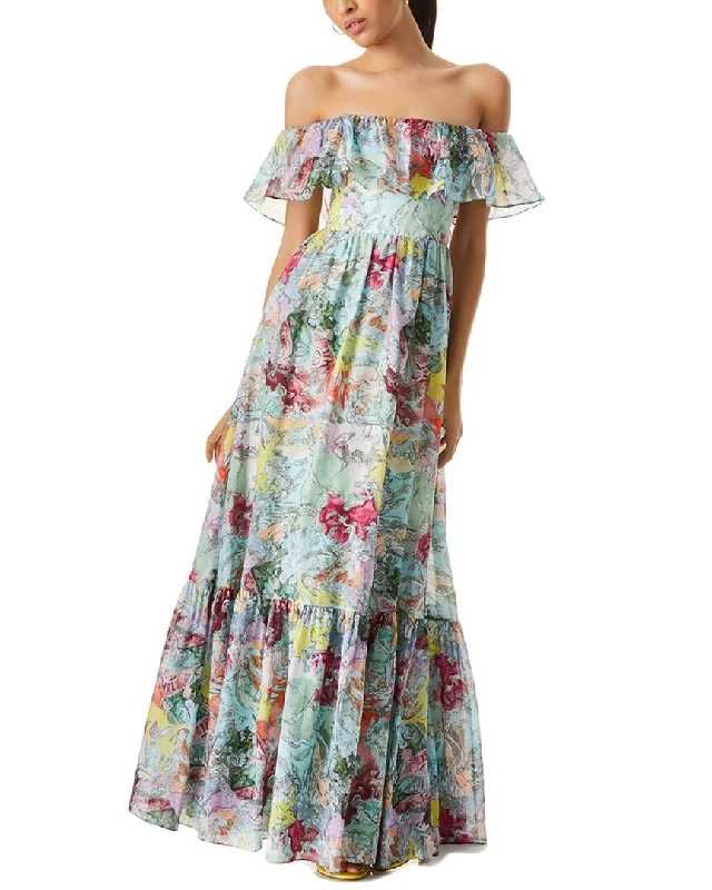 End Of Season Sale alice + olivia Tempie Silk-Blend Maxi Dress