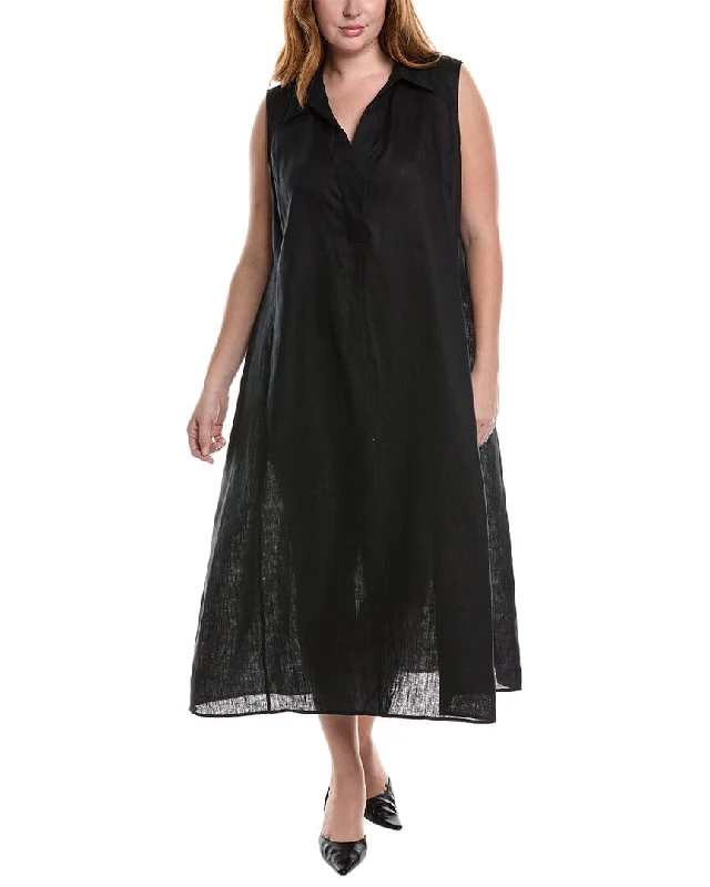 Summer Splash Sale Marina Rinaldi Plus Dicitura Linen Midi Dress