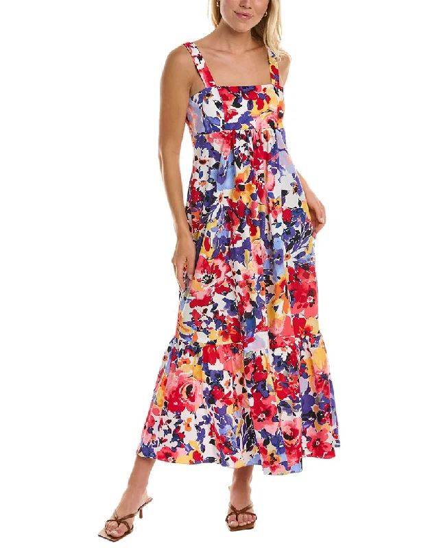 Budget-Friendly Fashion London Times Smocked Back Tiered Maxi Dress