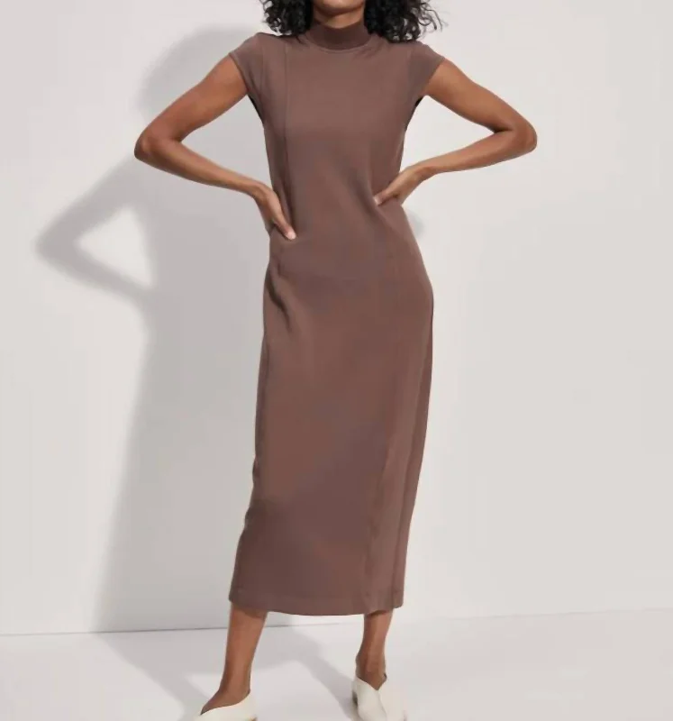 Big Savings On Minimalist Office Styles Taunton Midi Dress In Chestnut