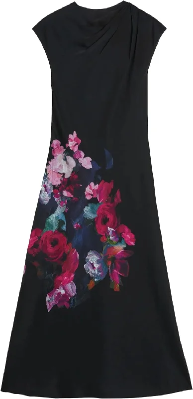 Trend Alert Ted Baker Wmd-Rahelee-Slip Midi Dress With Draped Neck Detail Black