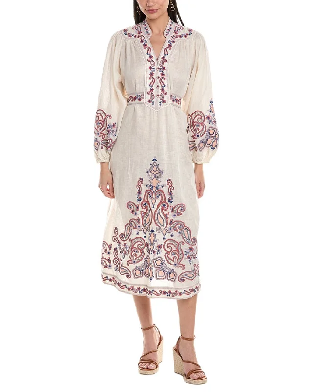 Update With Cottagecore Styles Zimmermann Devi Embroidered Linen Midi Dress