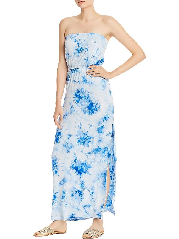 Hollywood Glam Award - Show Style Womens Tie-Dye Split Hem Maxi Dress