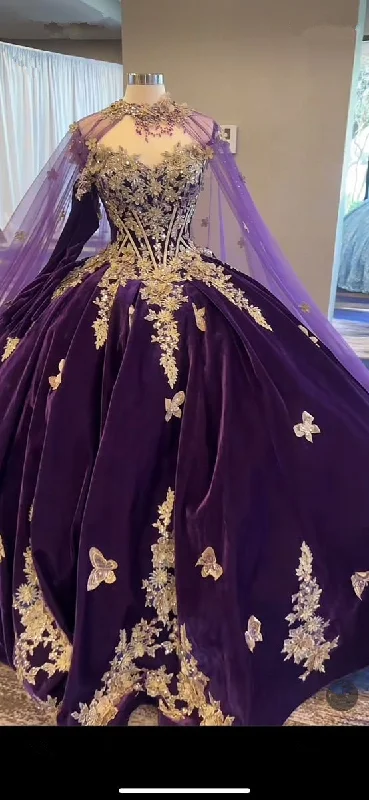 Tropical Island - Inspired Attire Stunning Purple Princess Quinceanera Dresses Ball Gown,Purple Sweet 16 Dress Y6560