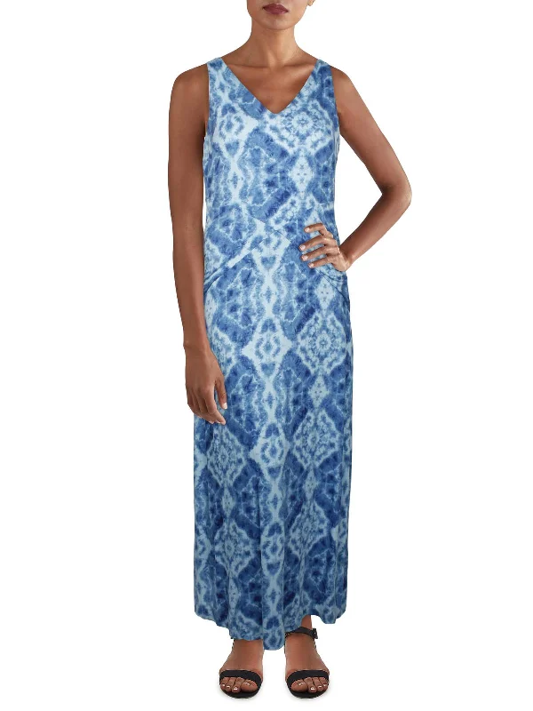 Mid - Week Surprise Womens Printed Gathered Maxi Dress