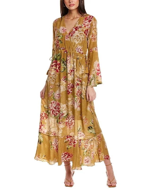 Latest Trends Johnny Was Vintage Rose Stefani Silk Maxi Dress