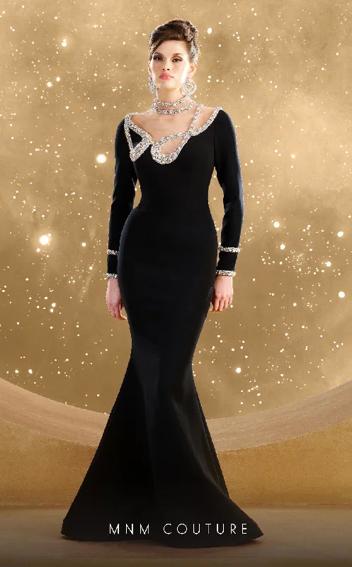 Celebrate With Big Savings MNM Couture F02852 Beaded Long Sleeve Formal Mermaid Evening Dress