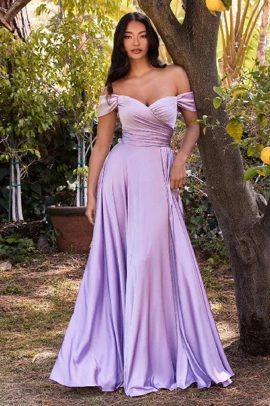 Outfits For Women Cinderella Divine 7493C Plus Size Long Off Shoulder Dress Lavender