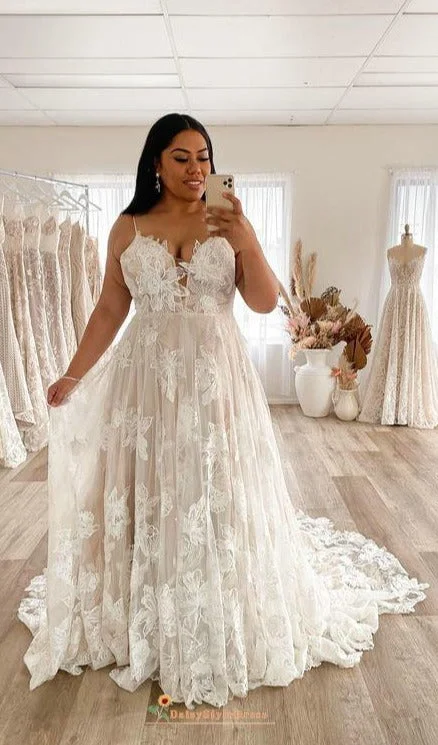 Hot Styles High Quality French Lace Plus Size Summer Wedding Dress